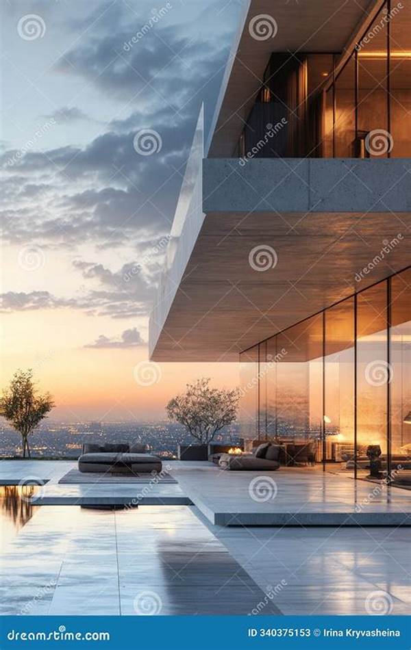 Villa Terrace With Panoramic Sunset.